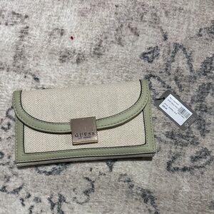 GUESS Beige and Olive Women's Wallet
